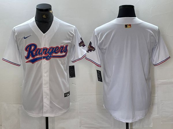 Men Texas Rangers Blank White Game Nike 2024 MLB Jersey style 1